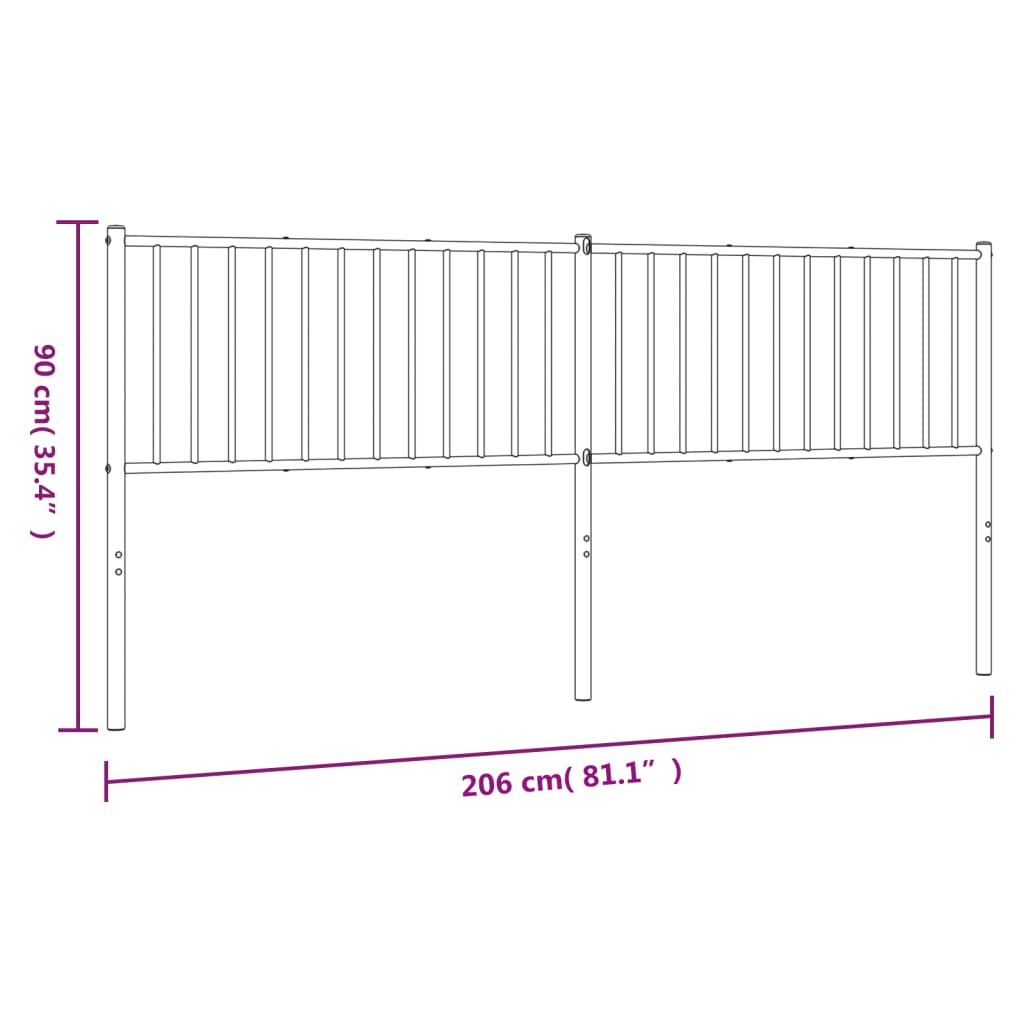 Tête de lit métal noir 200 cm - XIOS