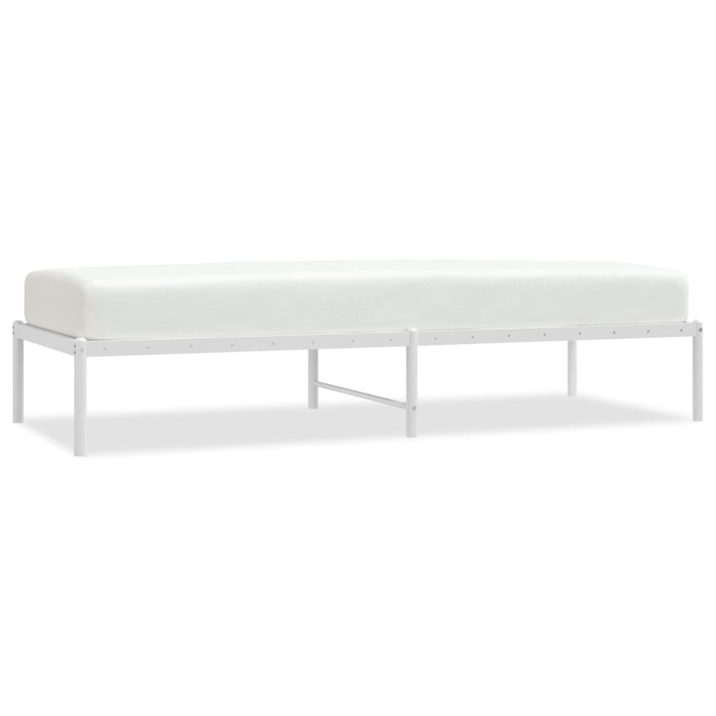 Cadre de lit métal sans matelas blanc 75x190 cm - XIOS