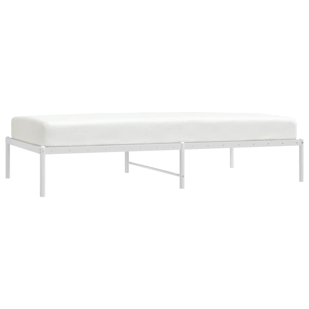 Cadre de lit métal sans matelas blanc 100x190 cm - XIOS