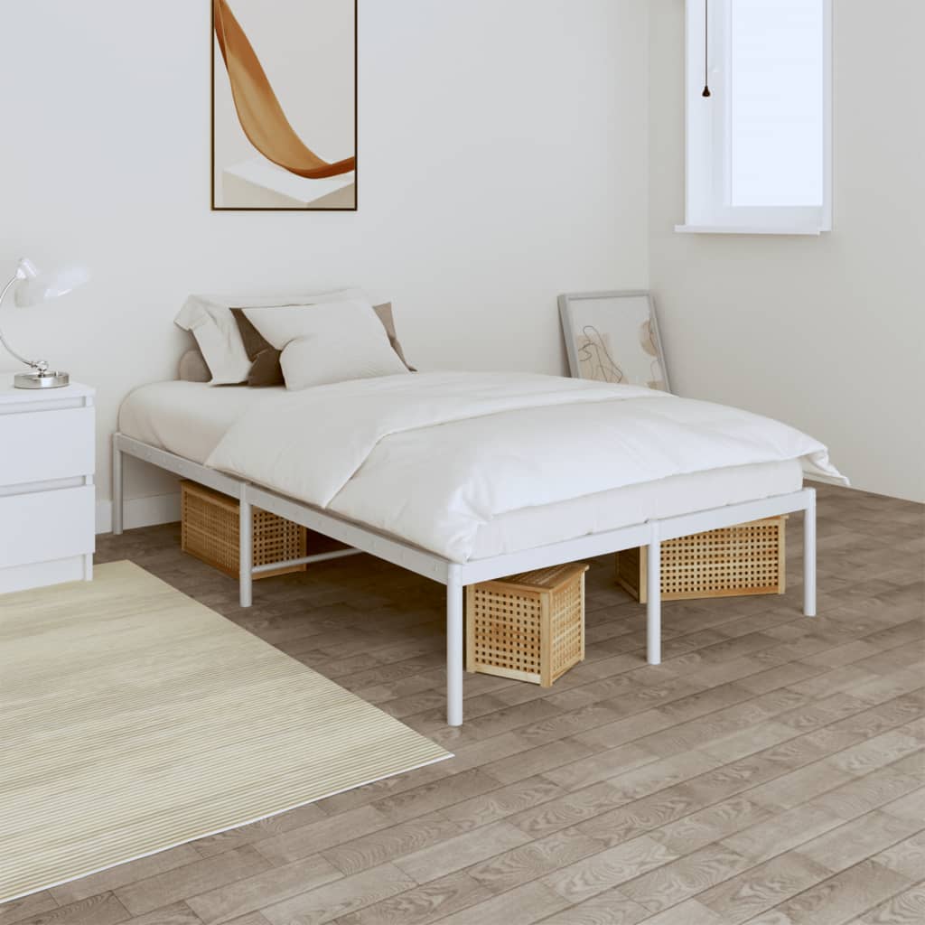 Cadre de lit métal sans matelas blanc 120x200 cm - XIOS