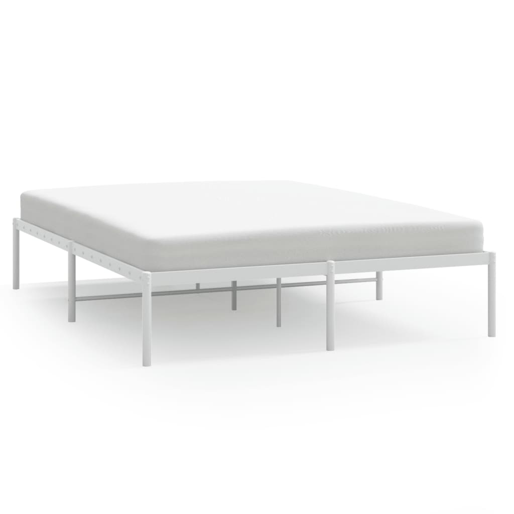 Cadre de lit métal blanc 140x190 cm - XIOS
