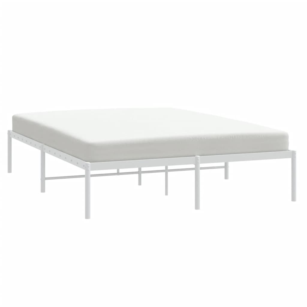 Cadre de lit métal blanc 140x190 cm - XIOS