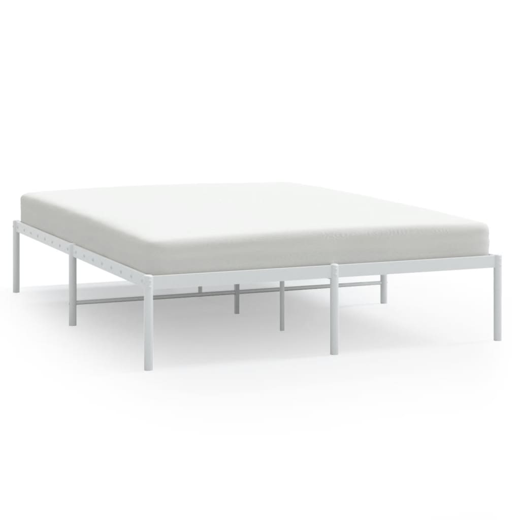 Cadre de lit métal sans matelas blanc 140x200 cm - XIOS