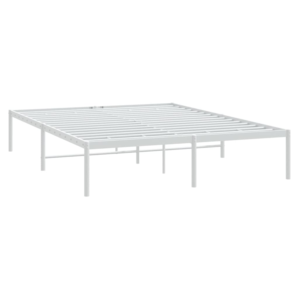 Cadre de lit métal sans matelas blanc 140x200 cm - XIOS