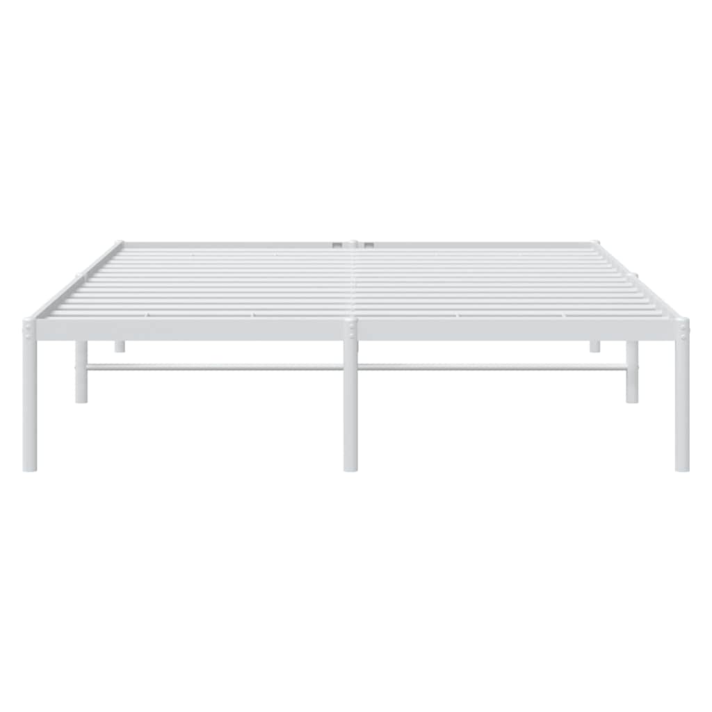 Cadre de lit métal sans matelas blanc 150x200 cm - XIOS