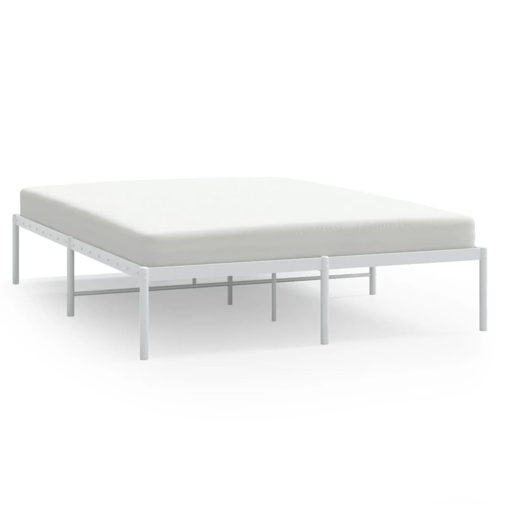 Cadre de lit métal sans matelas blanc 160x200 cm - XIOS