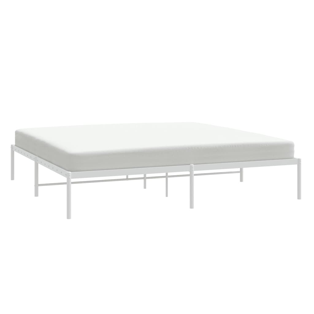 Cadre de lit métal sans matelas blanc 180x200 cm - XIOS