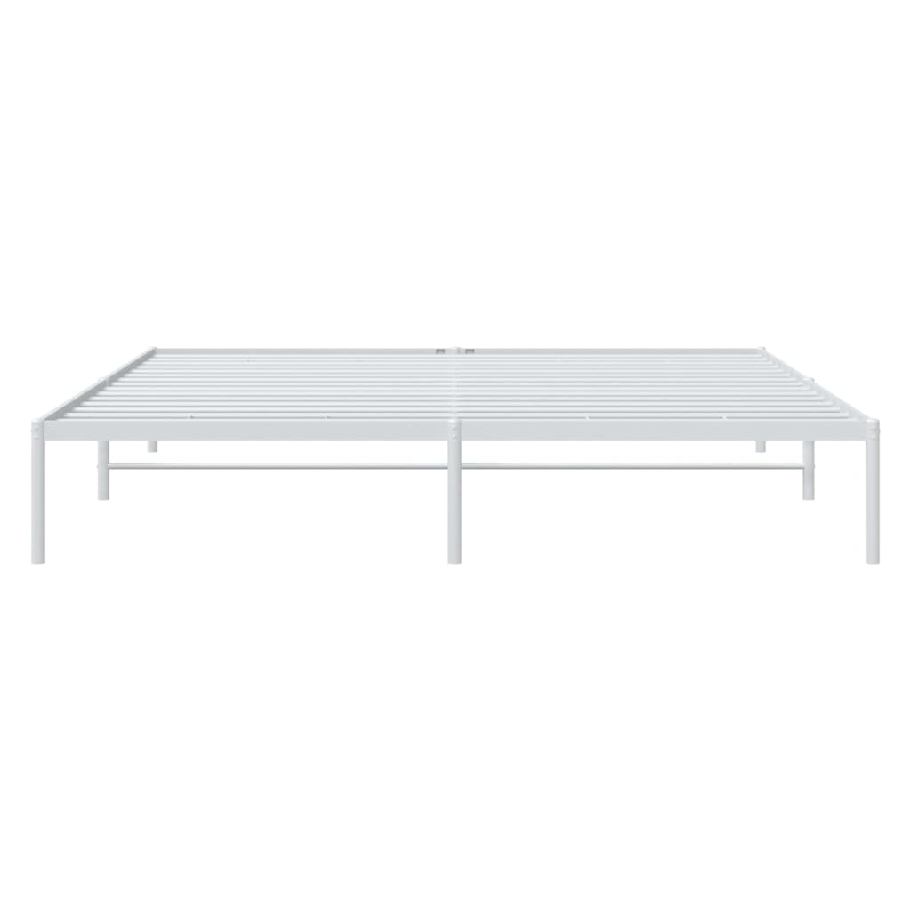 Cadre de lit métal sans matelas blanc 180x200 cm - XIOS