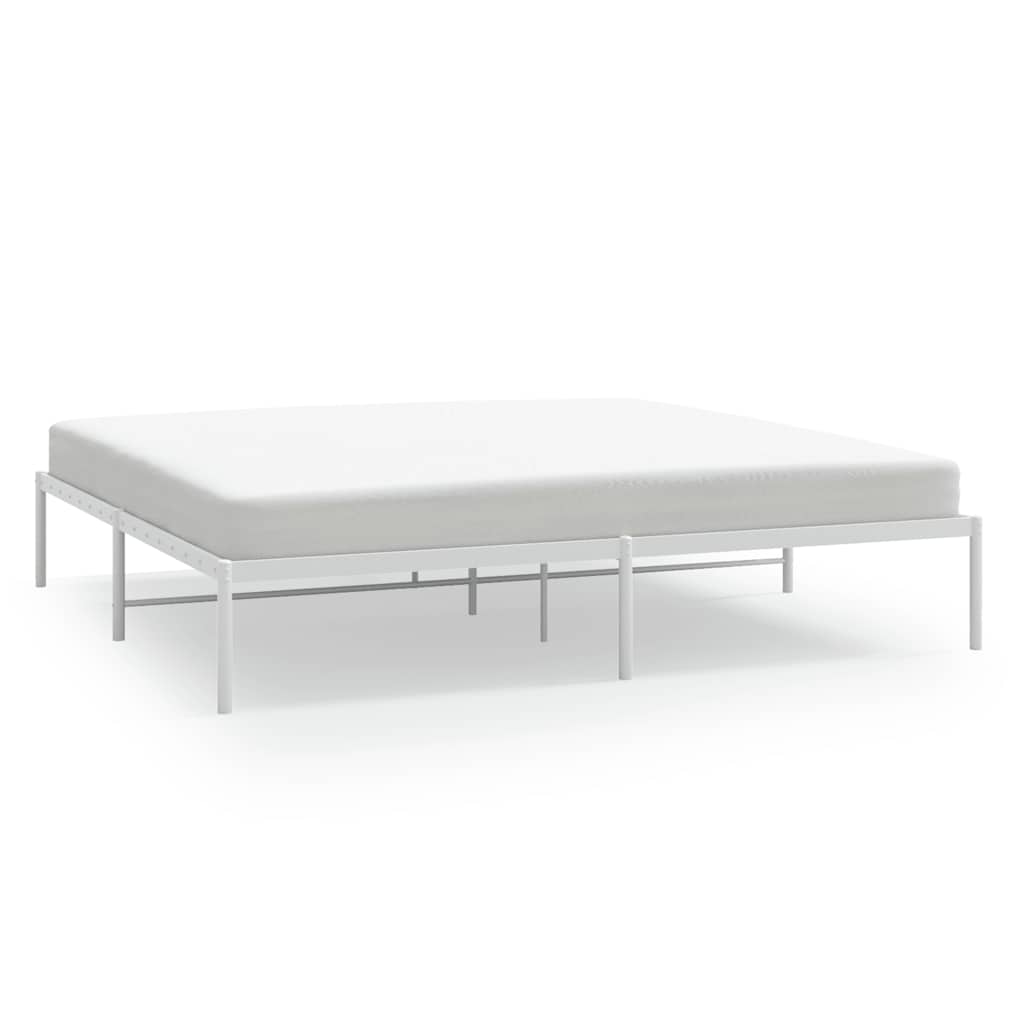 Cadre de lit métal sans matelas blanc 183x213 cm - XIOS