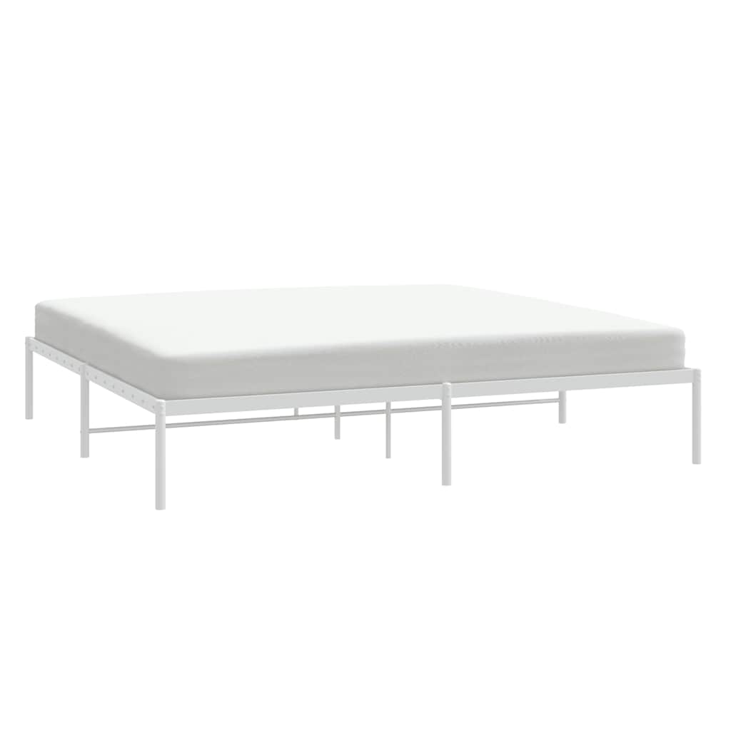 Cadre de lit métal sans matelas blanc 183x213 cm - XIOS