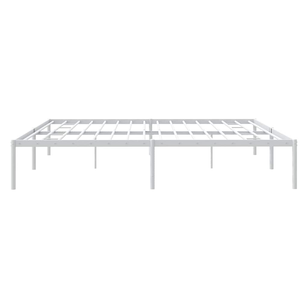 Cadre de lit métal sans matelas blanc 183x213 cm - XIOS