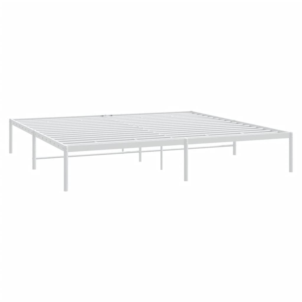 Cadre de lit métal sans matelas blanc 193x203 cm - XIOS