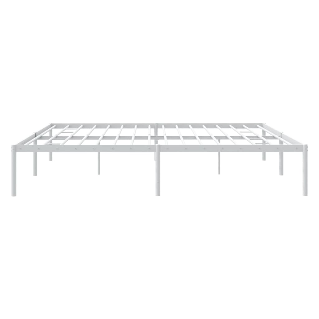 Cadre de lit métal sans matelas blanc 193x203 cm - XIOS