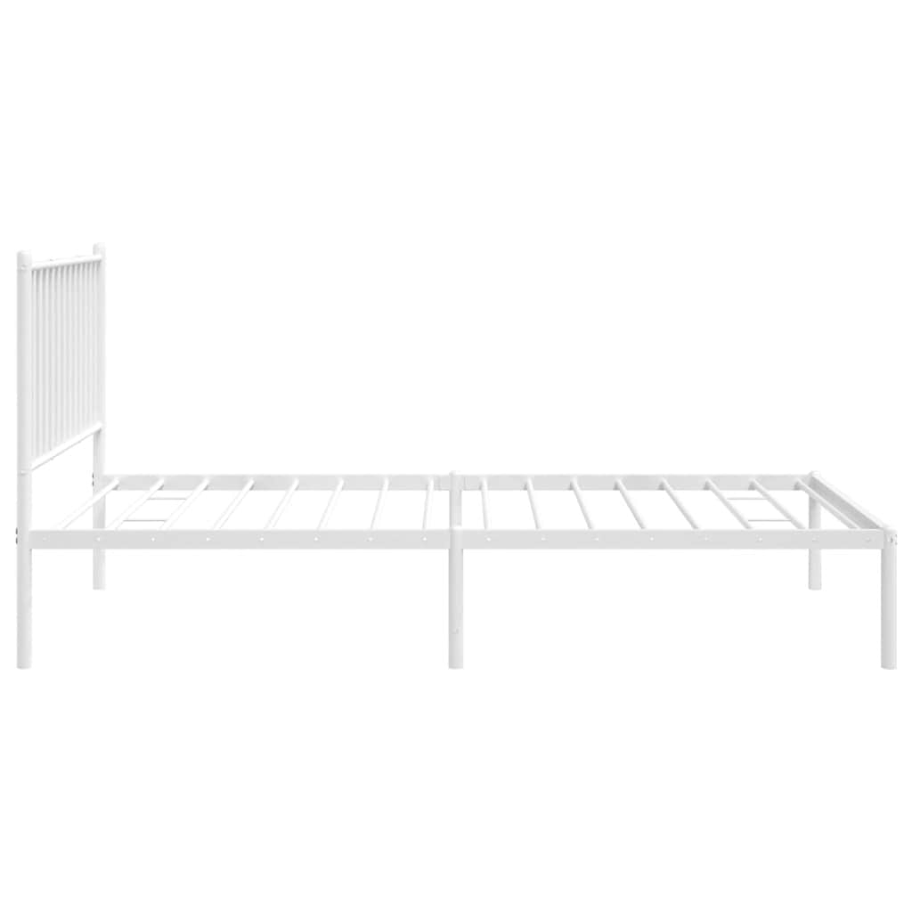 Cadre de lit métal sans matelas et tête de lit blanc 100x190 cm - XIOS
