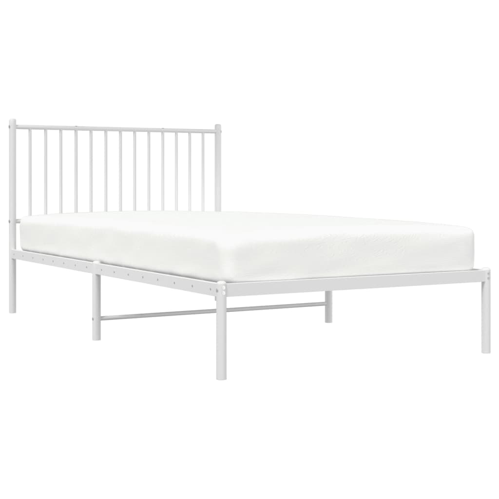 Cadre de lit métal sans matelas et tête de lit blanc 107x203 cm - XIOS