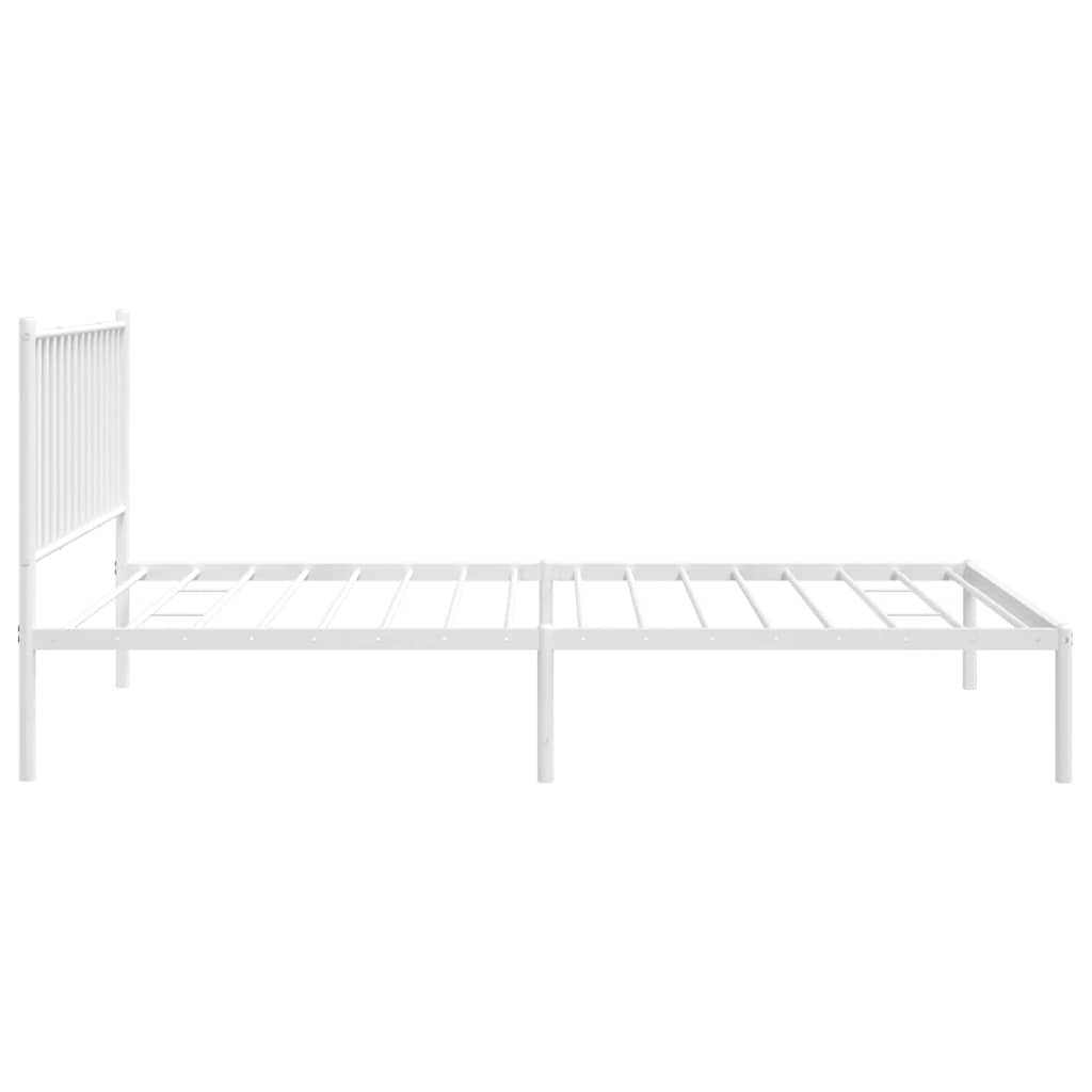 Cadre de lit métal sans matelas et tête de lit blanc 107x203 cm - XIOS