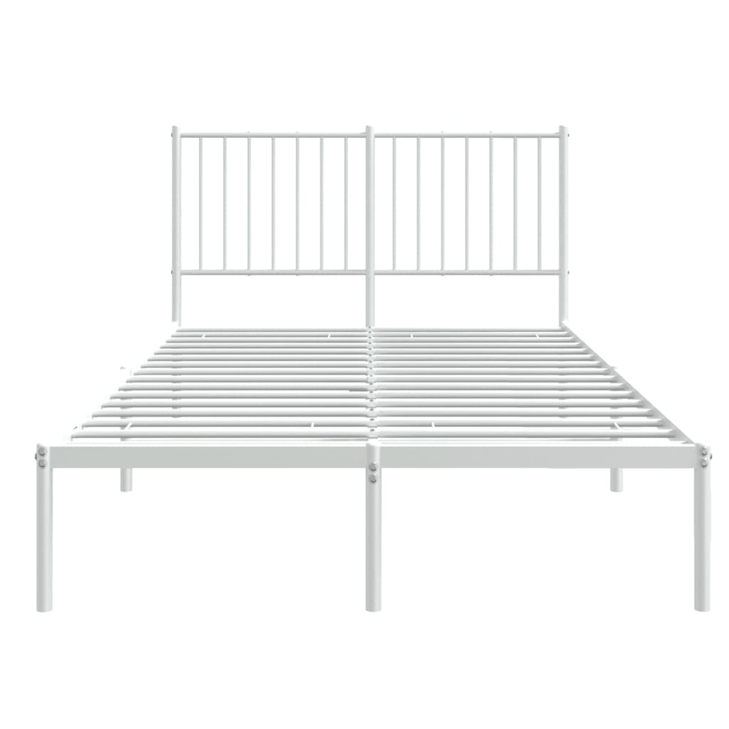 Cadre de lit métal sans matelas et tête de lit blanc 120x190 cm - XIOS