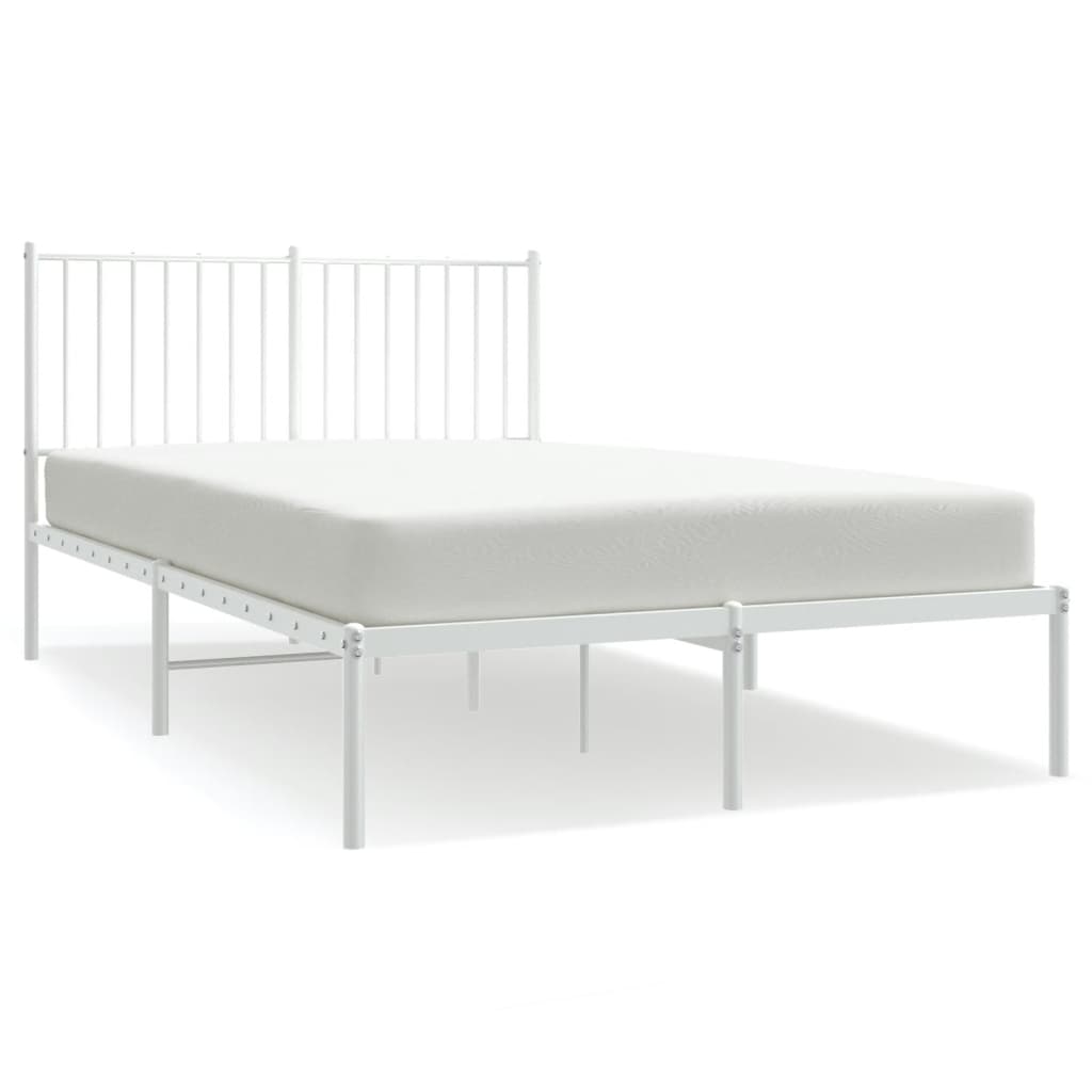 Cadre de lit métal sans matelas et tête de lit blanc 120x200 cm - XIOS