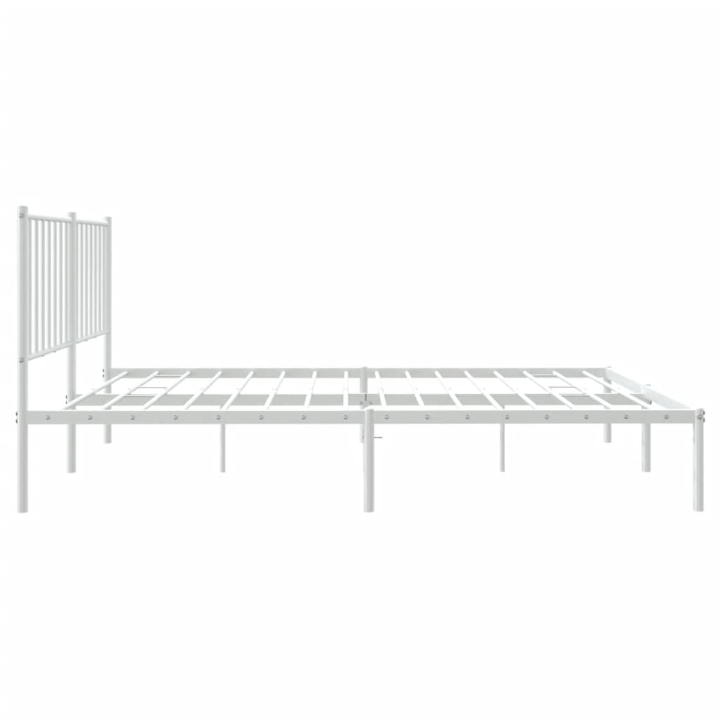 Cadre de lit métal sans matelas et tête de lit blanc 120x200 cm - XIOS