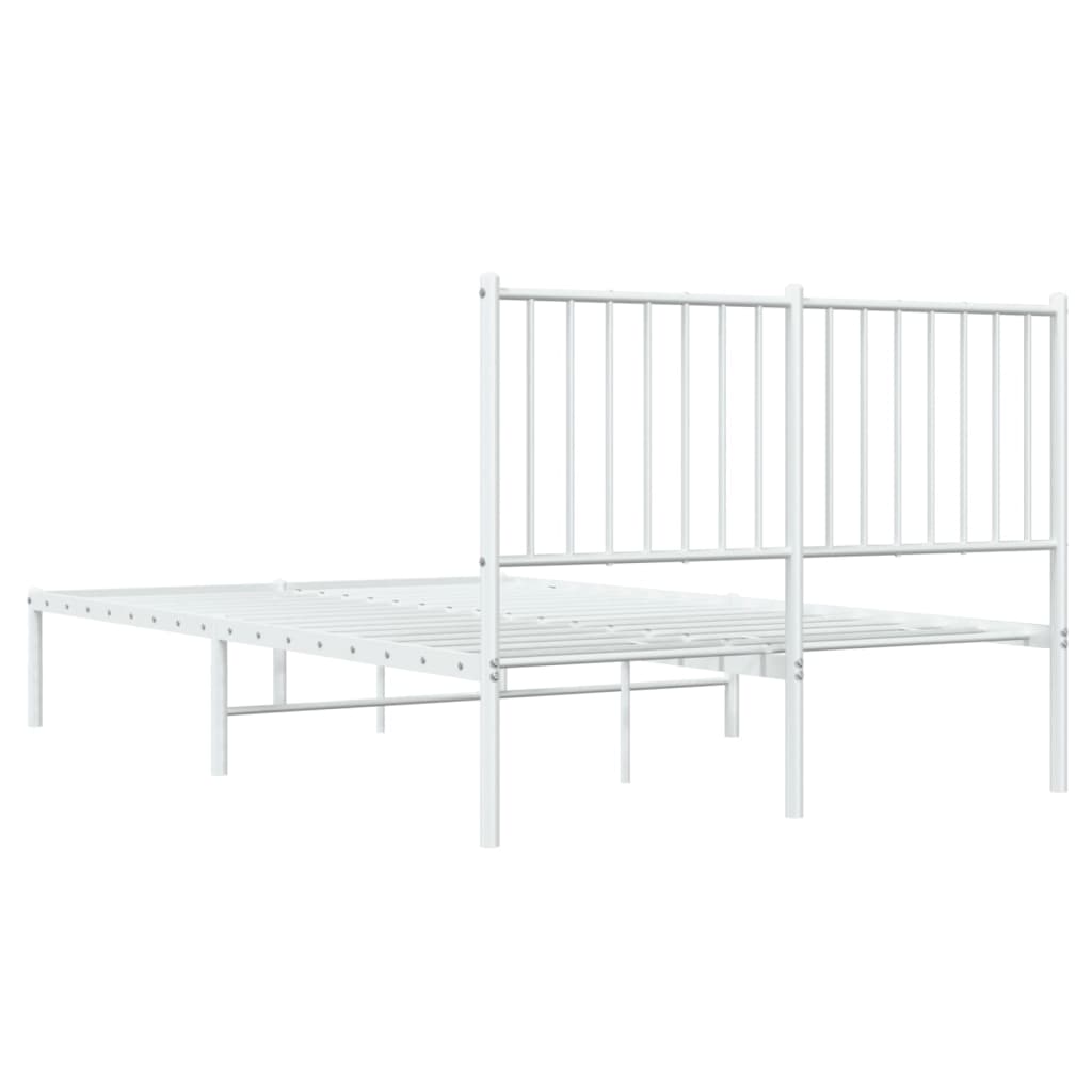 Cadre de lit métal sans matelas et tête de lit blanc 120x200 cm - XIOS