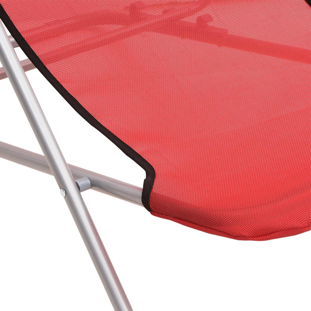 Chaises de plage pliantes 2pcs textilène acier enduit de poudre Bains de soleil vidaXL
