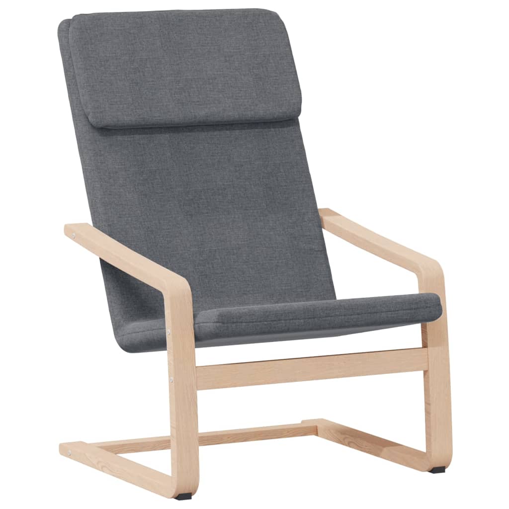 Chaise de relaxation avec repose-pied Gris foncé Tissu - XIOS
