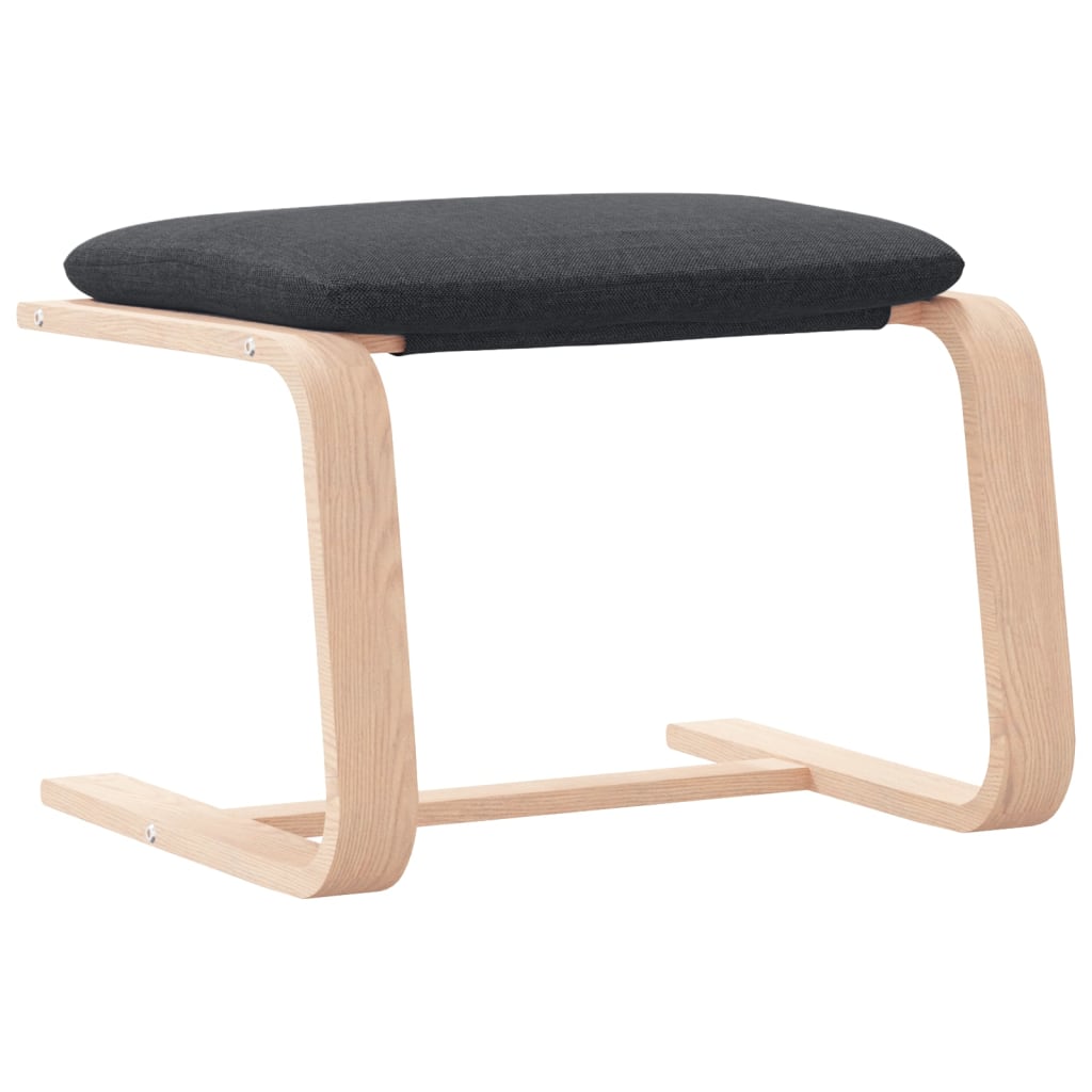 Chaise de relaxation avec repose-pied Gris foncé Tissu - XIOS