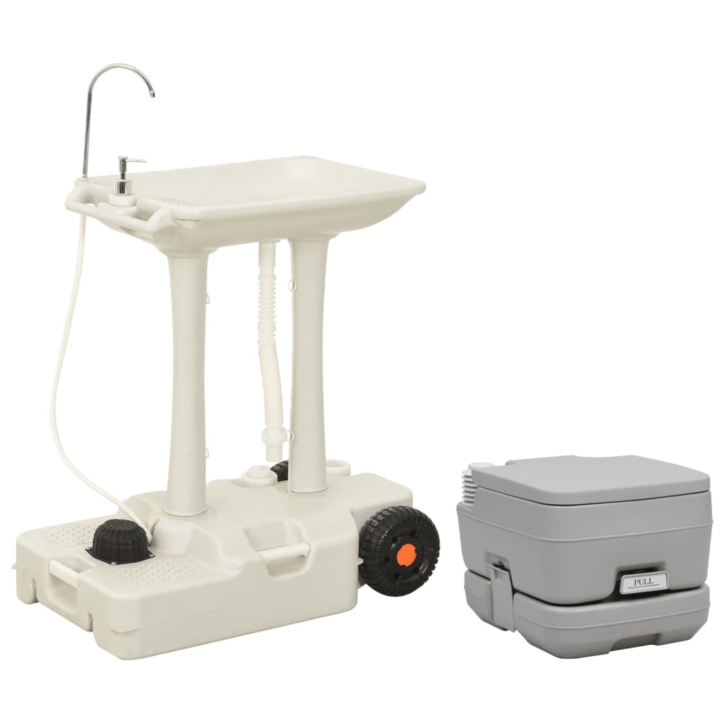 Ensemble de toilette et support de lavage des mains de camping Camping et randonnée vidaXL