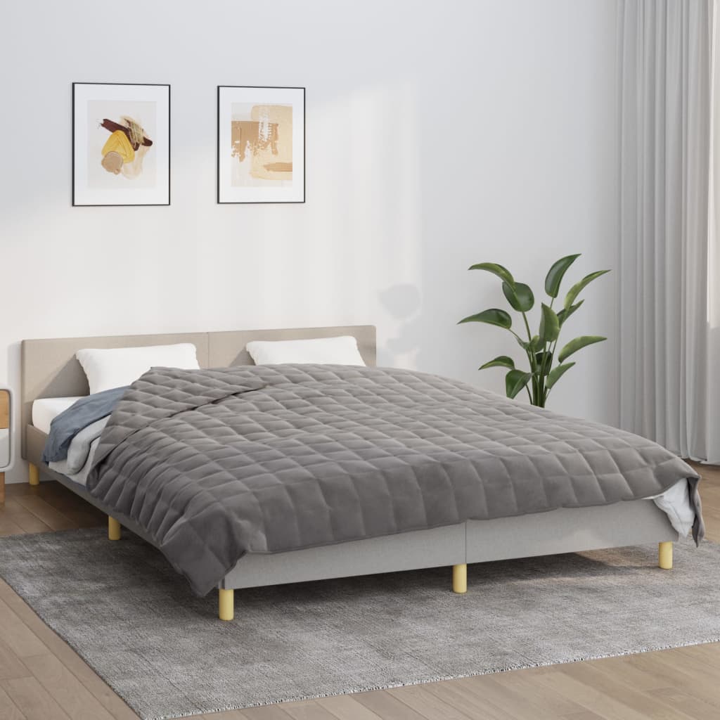 Couverture lestée Gris 220x230 cm 15 kg Tissu Couvertures vidaXL