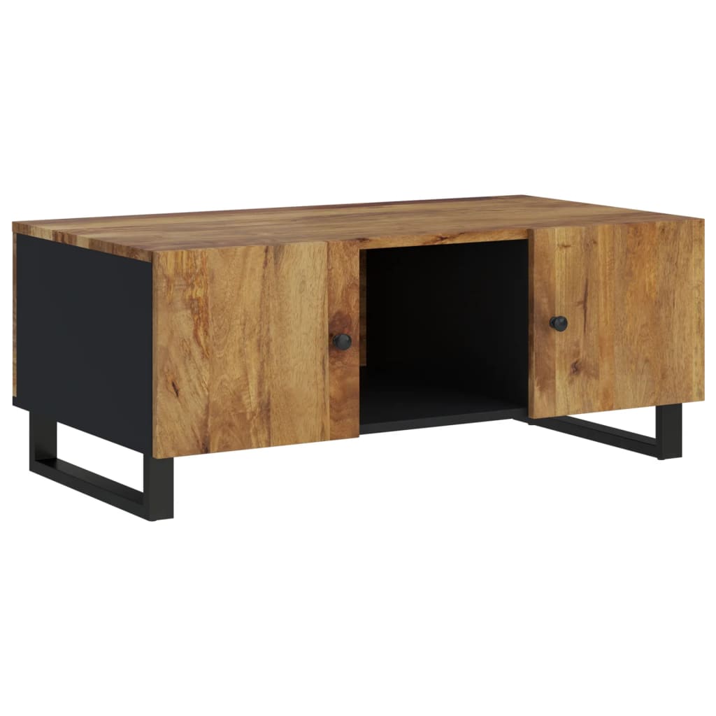 Table basse 100x54x40cm bois de manguier solide et d'ingénierie - XIOS