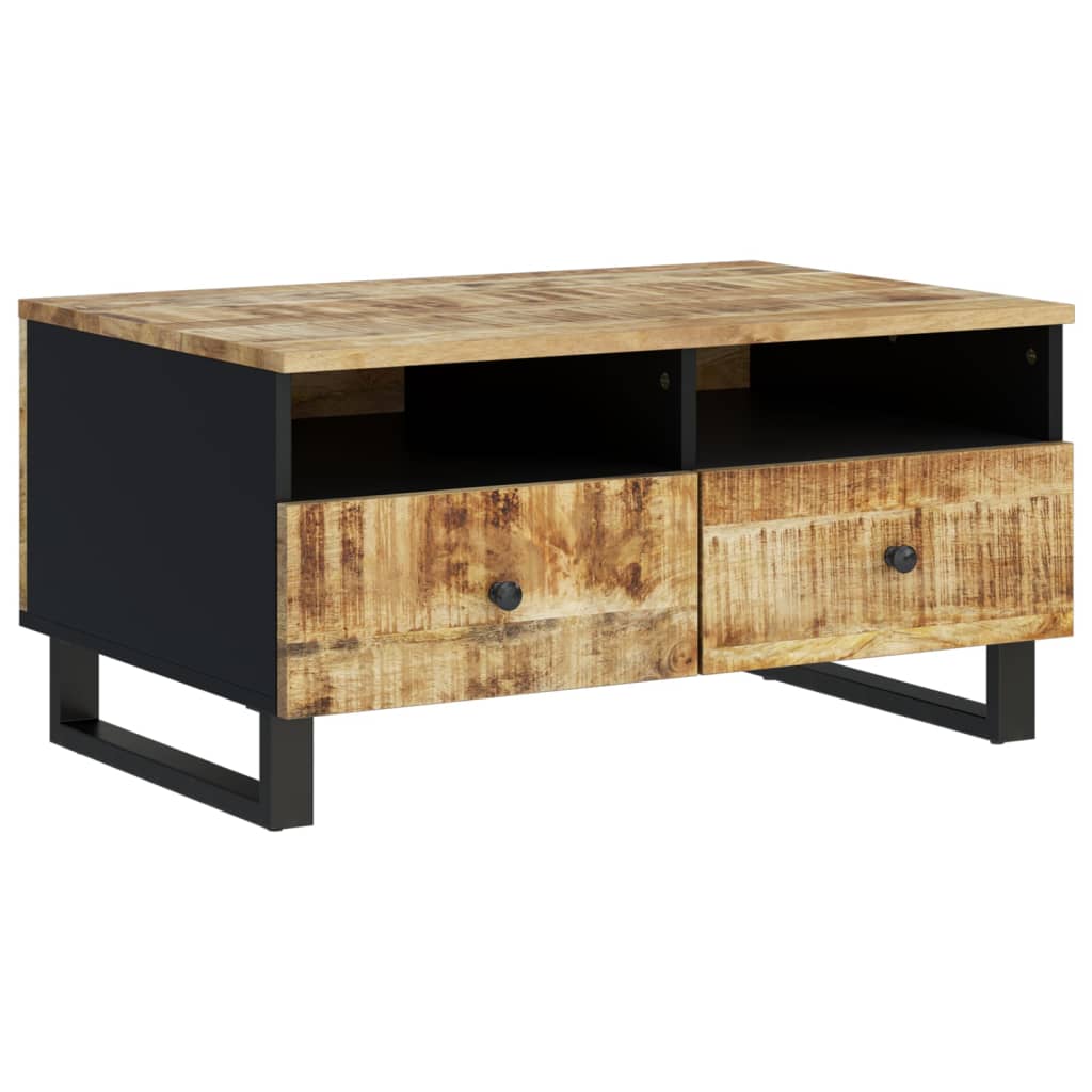 Table basse 80x54x40 cm Bois de manguier solide et d'ingénierie - XIOS