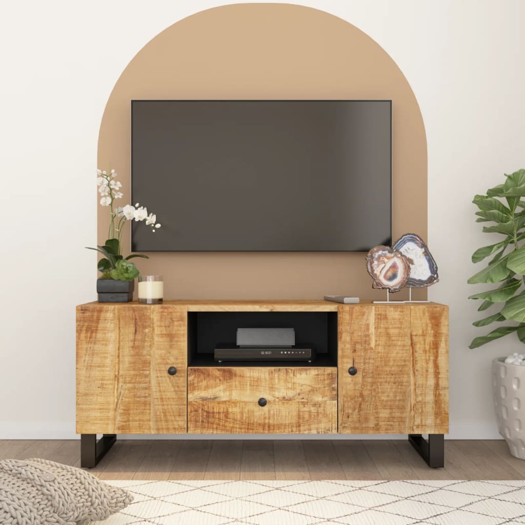 Meuble TV 105x33,5x46 cm bois de manguier et d'ingénierie - XIOS