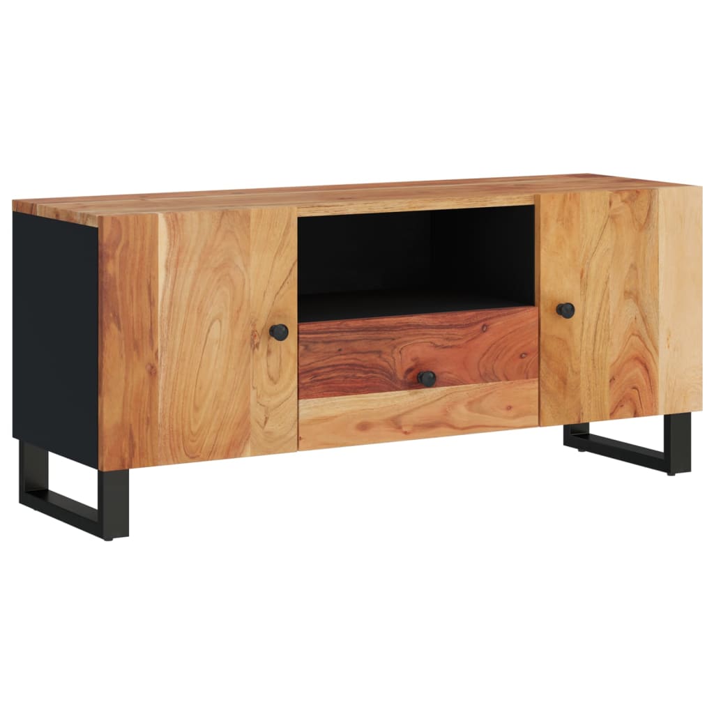 Meuble TV 105x33,5x46 cm bois d'acacia solide et d'ingénierie - XIOS