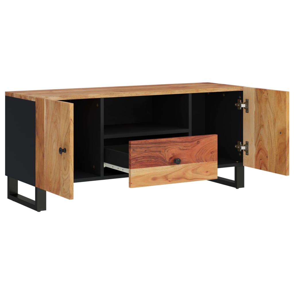 Meuble TV 105x33,5x46 cm bois d'acacia solide et d'ingénierie - XIOS