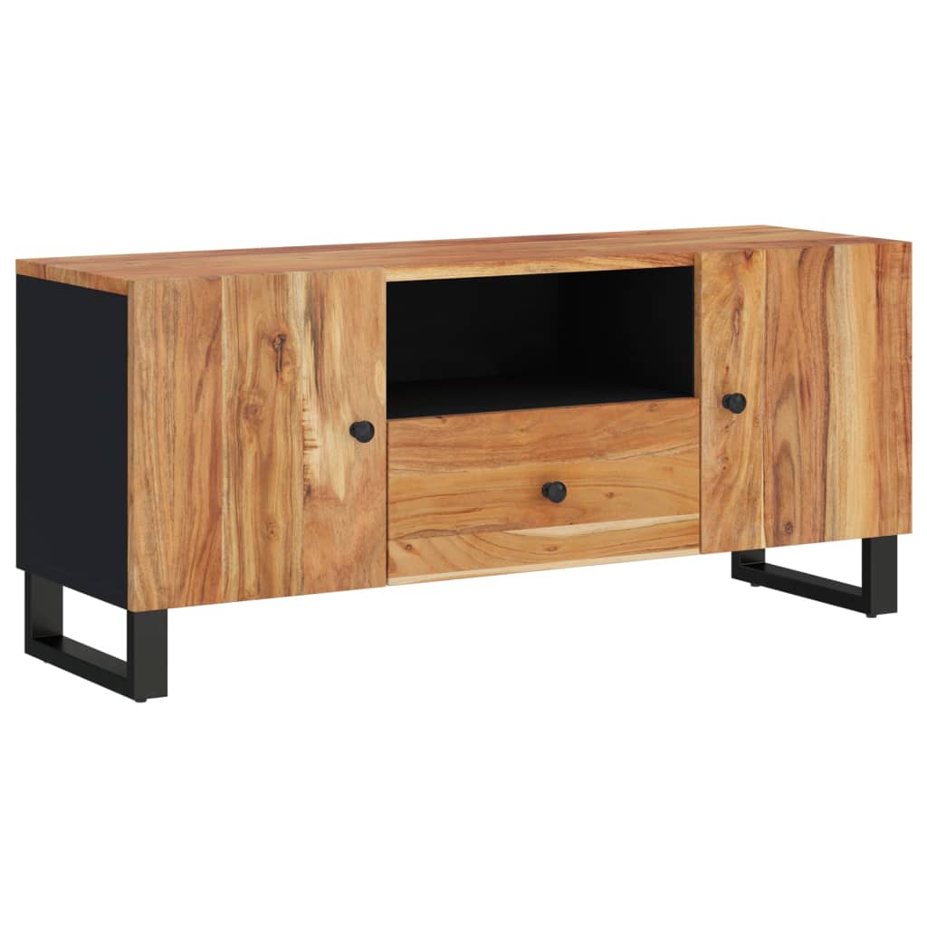 Meuble TV 105x33,5x46 cm bois d'acacia solide et d'ingénierie - XIOS