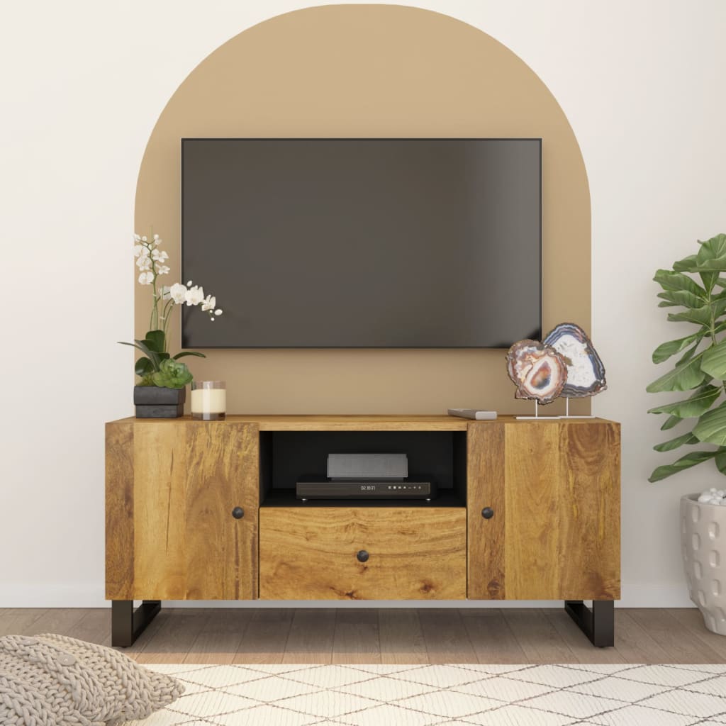 Meuble TV 105x33,5x46 cm bois de manguier et d'ingénierie - XIOS