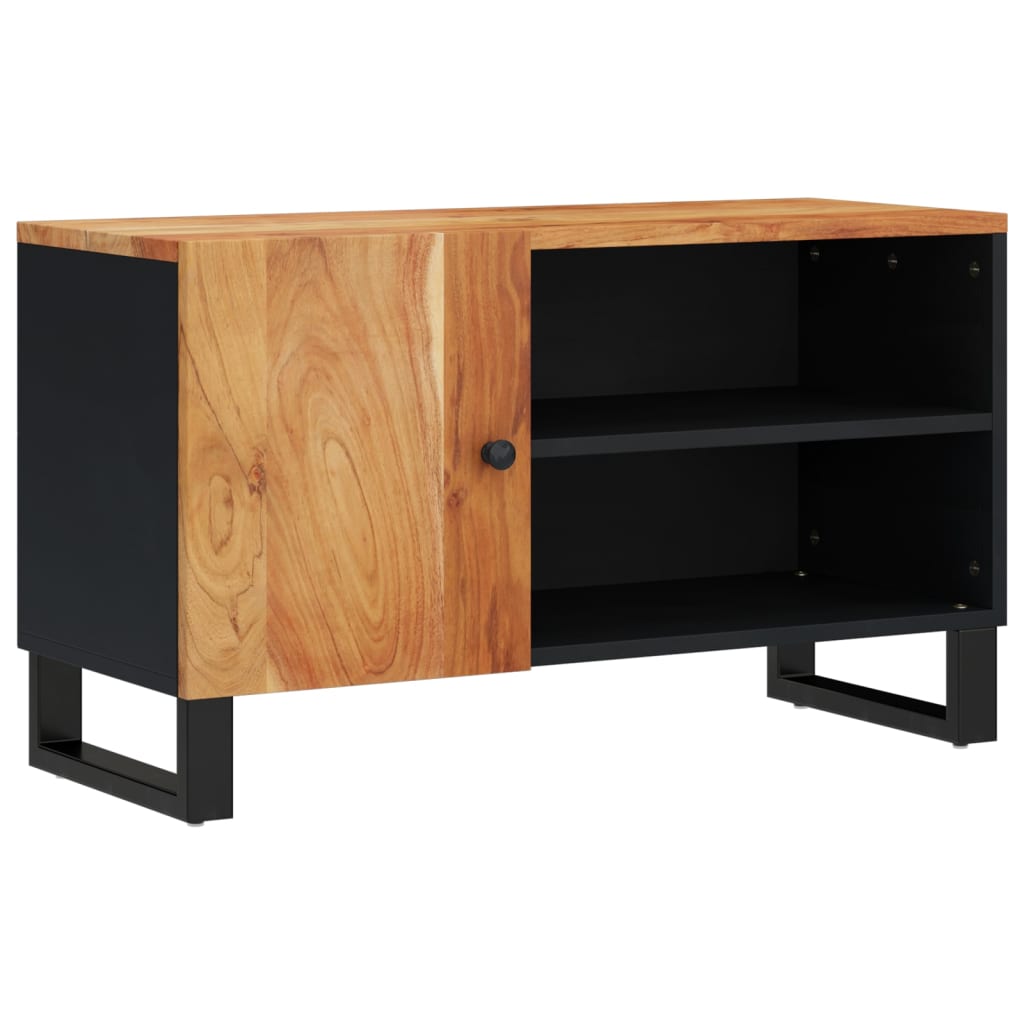 Meuble TV 80x33x46 cm bois d'acacia solide et d'ingénierie - XIOS