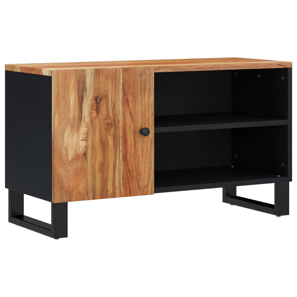 Meuble TV 80x33x46 cm bois d'acacia solide et d'ingénierie - XIOS