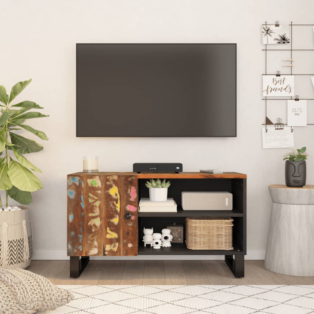 Meuble TV 80x33x46 cm bois de récupération et d'ingénierie - XIOS