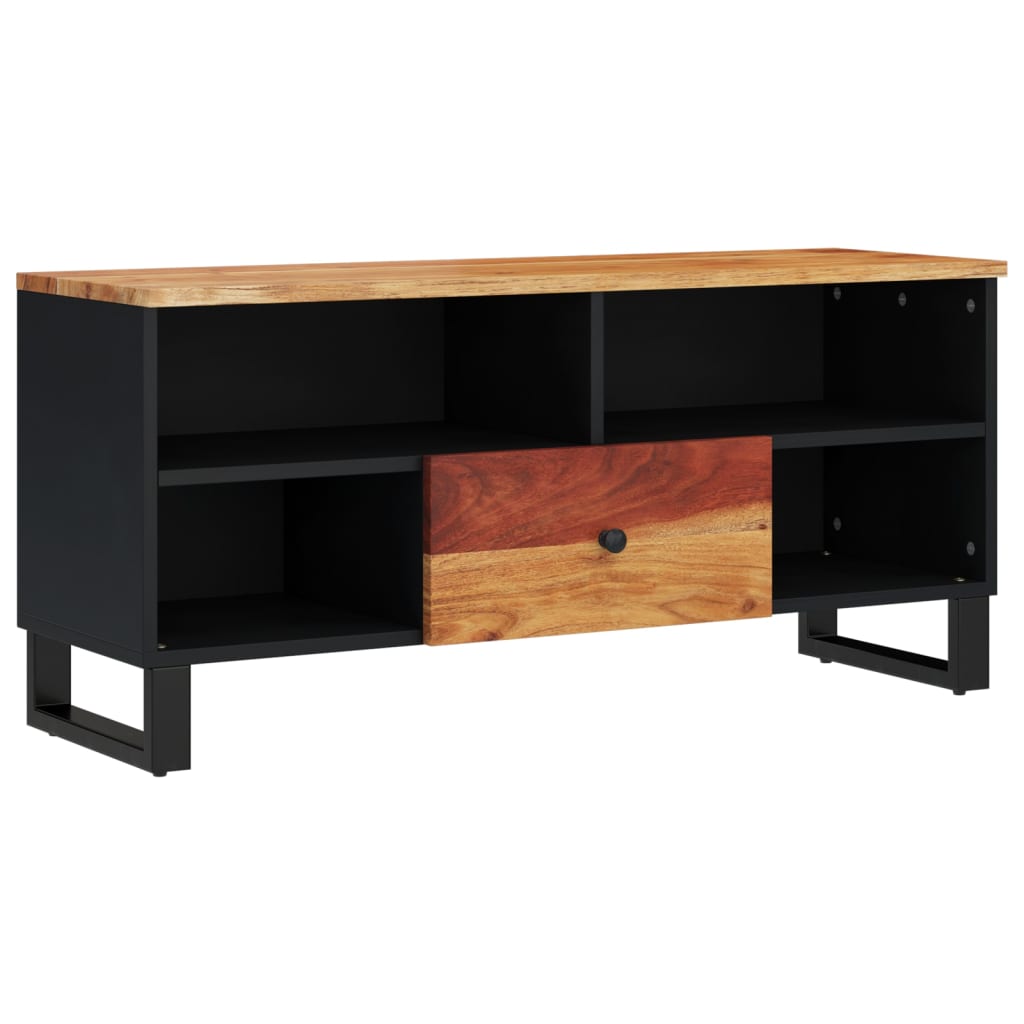 Meuble TV 100x33x46 cm bois d'acacia solide et d'ingénierie - XIOS