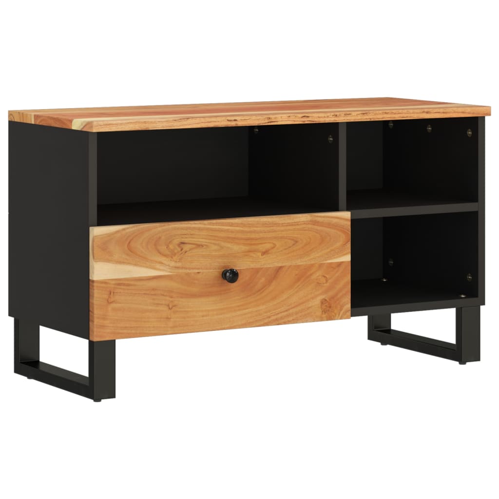 Meuble TV 80x33x46 cm bois d'acacia solide et bois d'ingénierie - XIOS