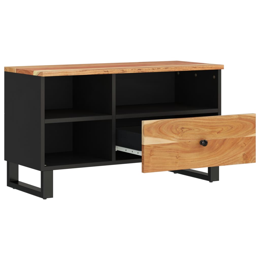 Meuble TV 80x33x46 cm bois d'acacia solide et bois d'ingénierie - XIOS