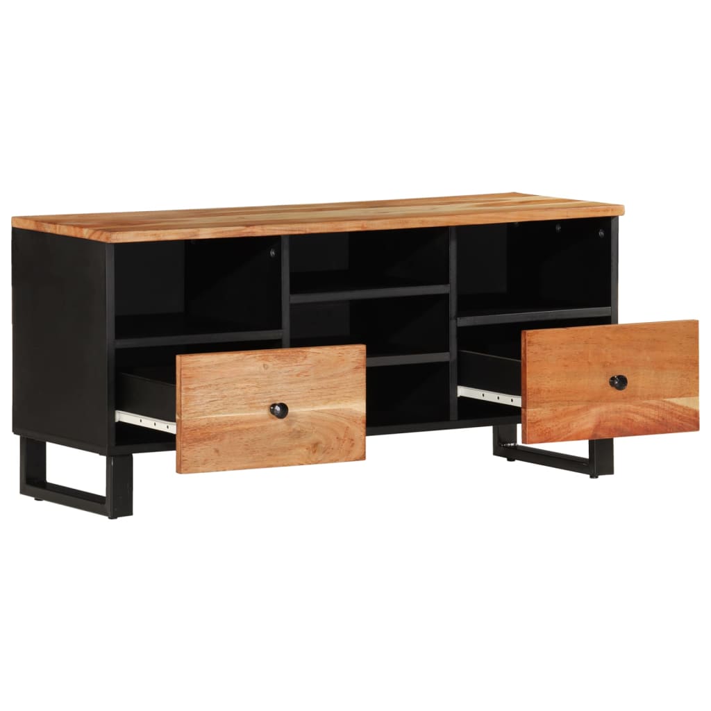 Meuble TV 100x33x46 cm bois d'acacia solide et d'ingénierie - XIOS