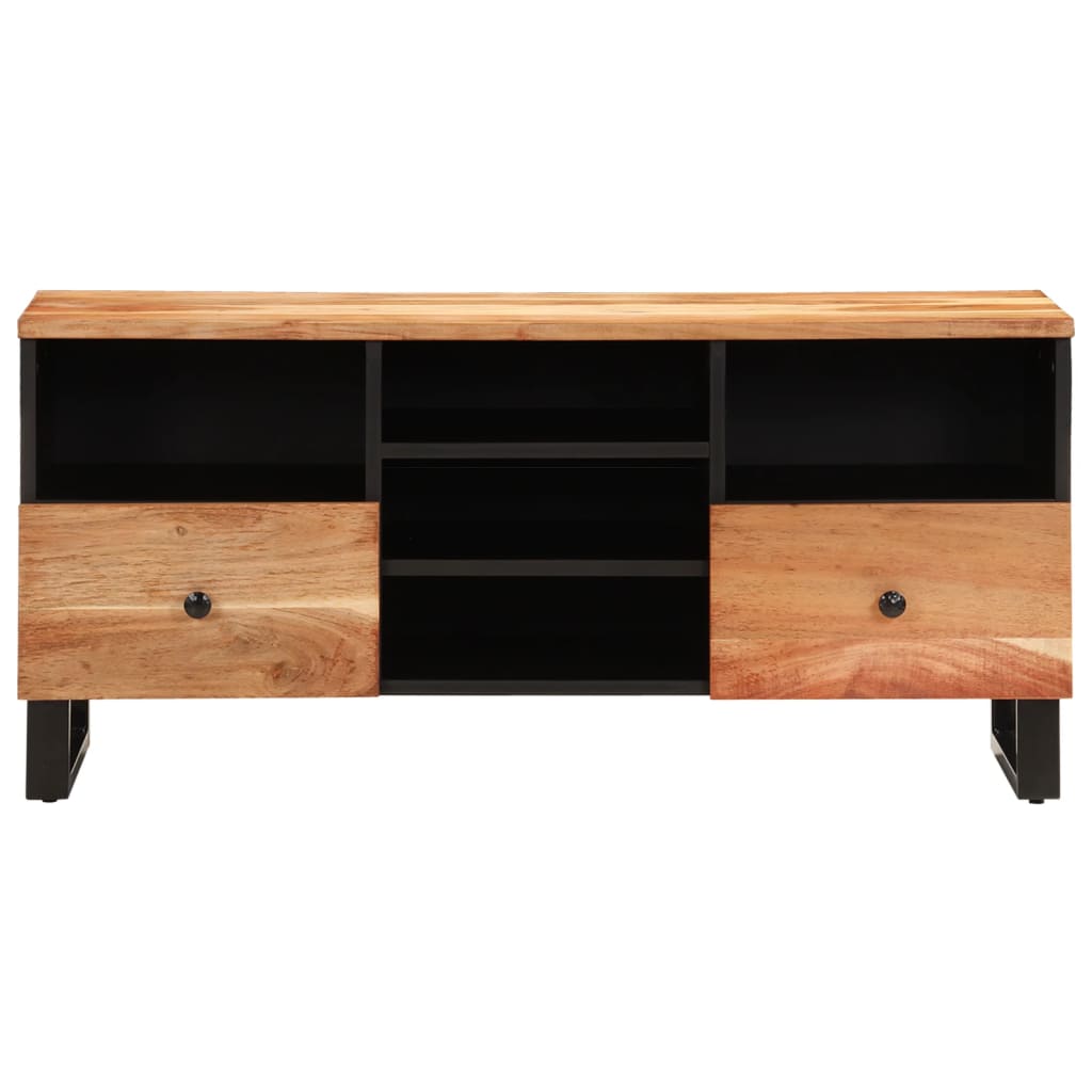 Meuble TV 100x33x46 cm bois d'acacia solide et d'ingénierie - XIOS