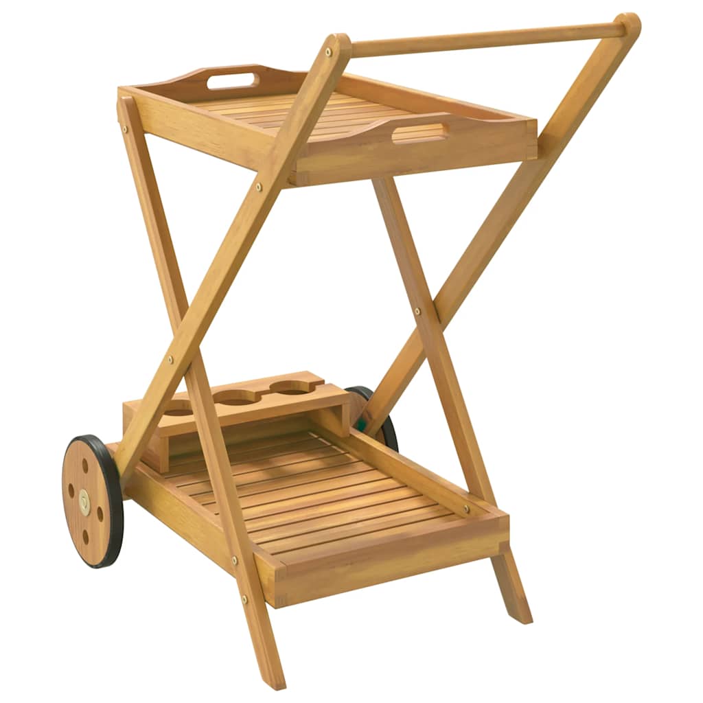 Chariot à thé 54x87x90 cm bois massif d'acacia - XIOS
