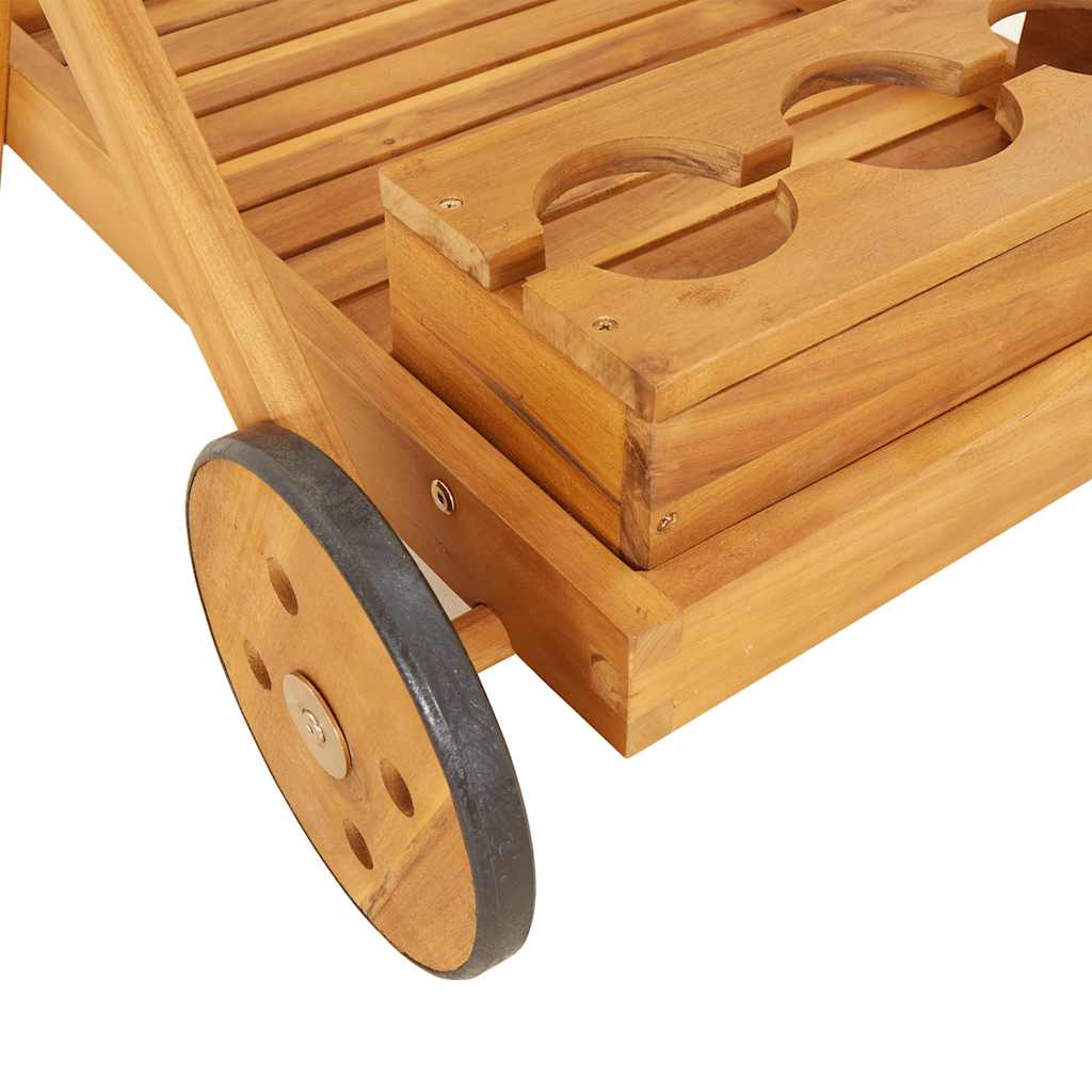 Chariot à thé 54x87x90 cm bois massif d'acacia - XIOS