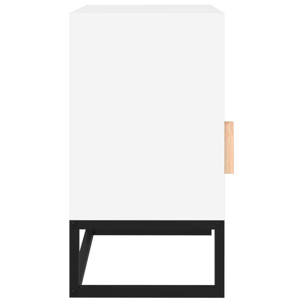 Tables de chevet 2pcs blanc 40x30x55,5cm bois ingénierie et fer - XIOS