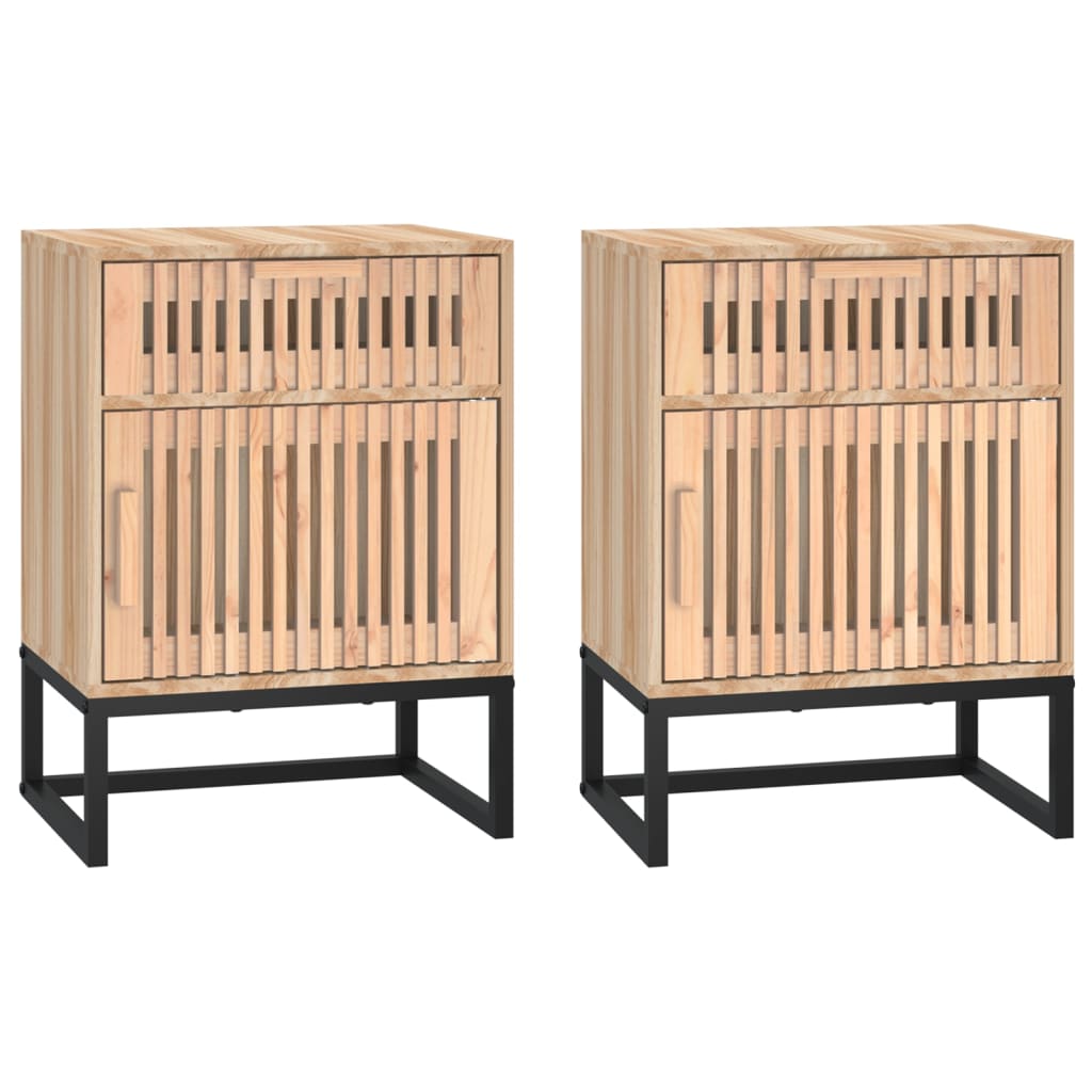 Tables de chevet 2 pcs 40x30x55,5 cm bois ingénierie et fer - XIOS