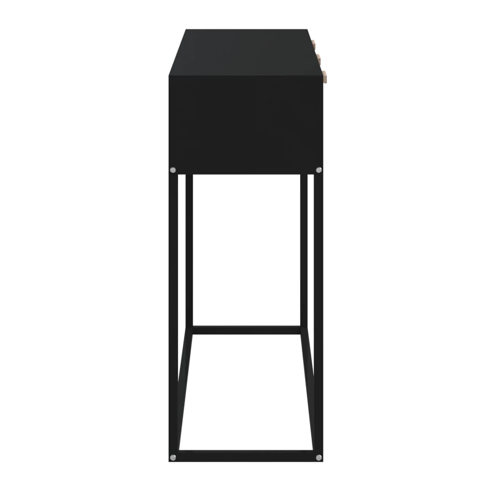 Table console noir 105x30x75 cm bois d'ingénierie et fer - XIOS
