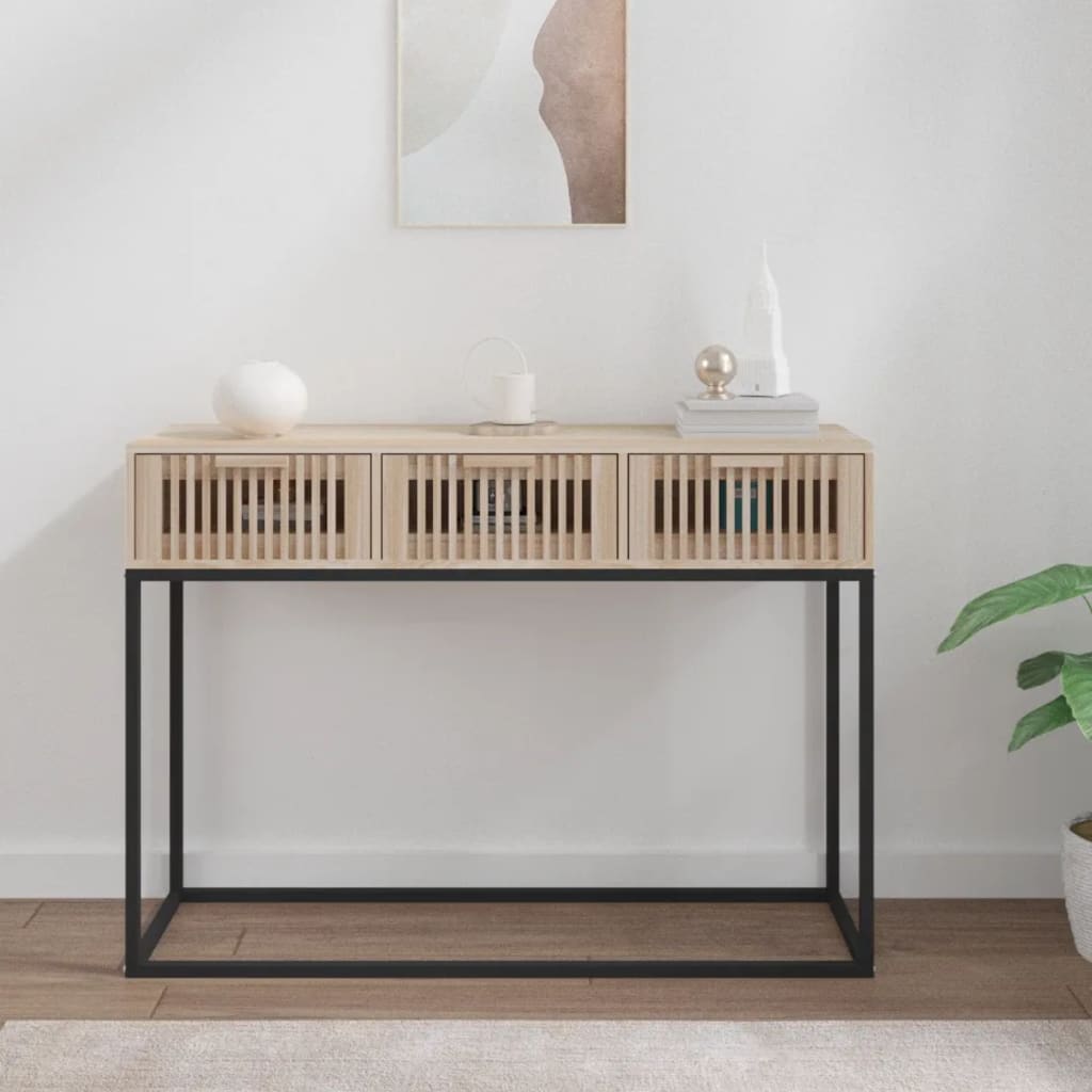 Table console 105x30x75 cm bois d'ingénierie et fer - XIOS
